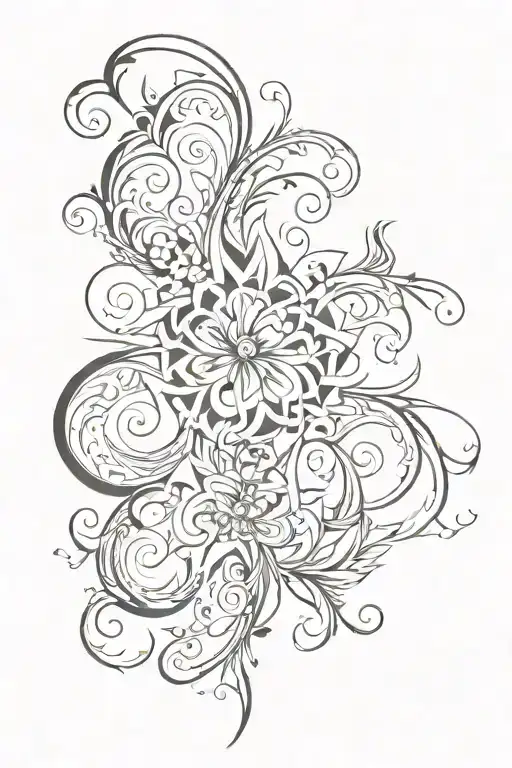 Dainty Neo Tribal And Cybersigilism Inspired Design Full Back Design Featuring A Lower Waist