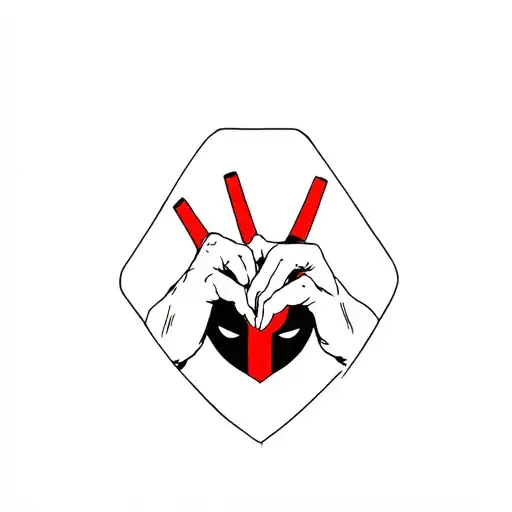 Deadpool With Hand Heart