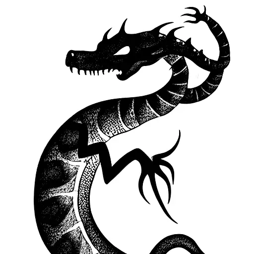 Forearm Dragon Tattoo In 20 Cm Long