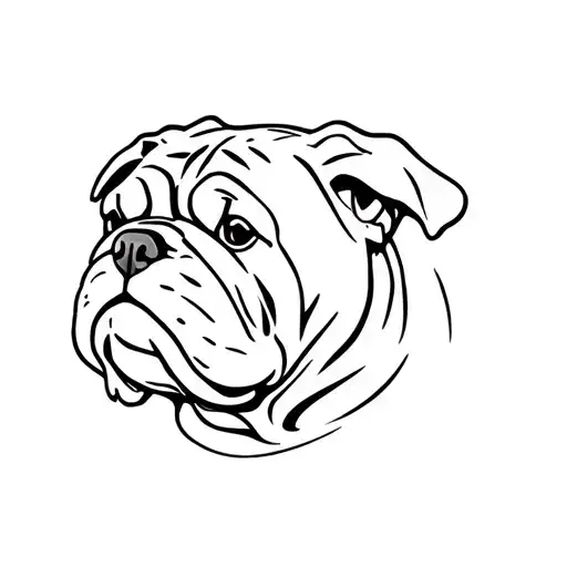 Fine Line Bulldog Head