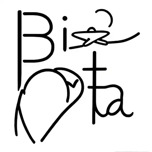 The Font Of 'Bita ' With Heart And Plane Flying