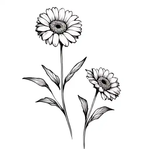 Gerbera Flower From Above With More Petals