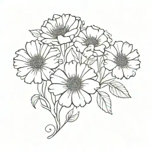 Marigold And Violet Flower Bouquet