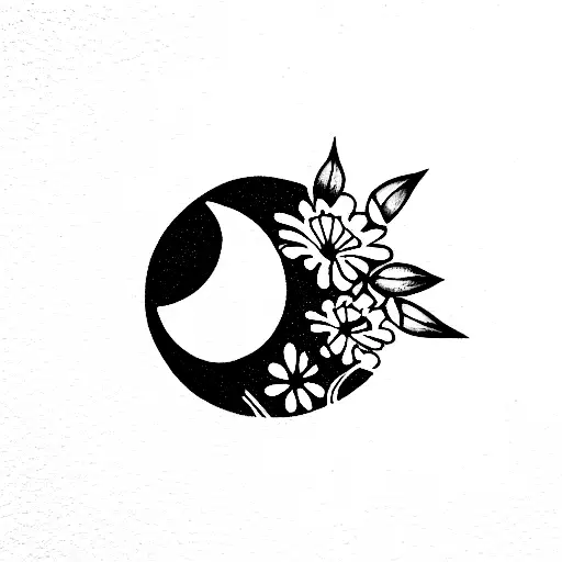 Flowers With Moon