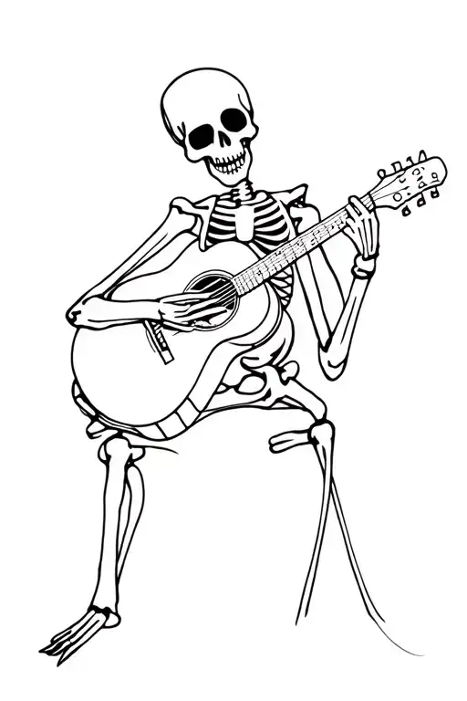Skeleton Playing Guitar