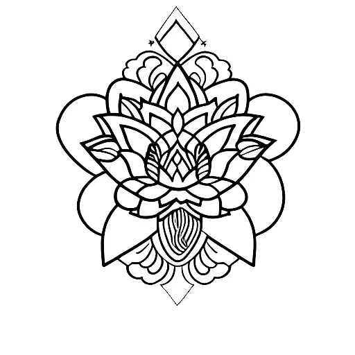 Lotus Flower Surrounded By Aquarius Stars