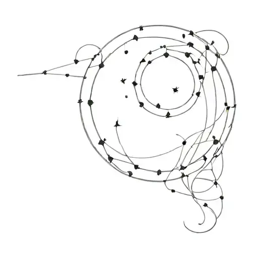 Creeper Forming A Circle And The Pleides Constellation Within It