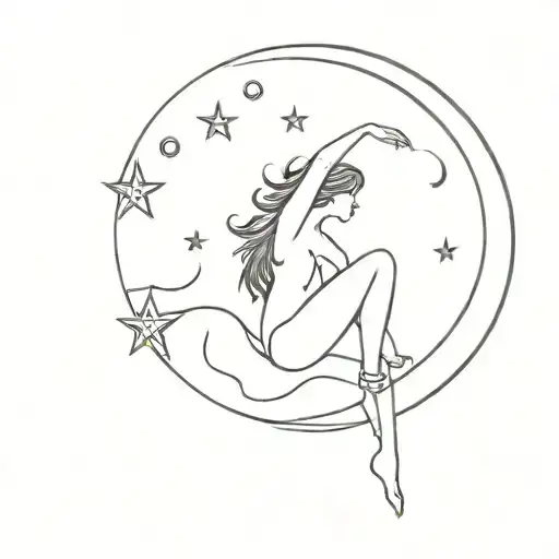 Sweet Dream Girl On The Moon