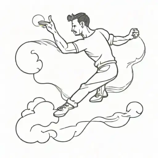 Man Dancing On A Cloud