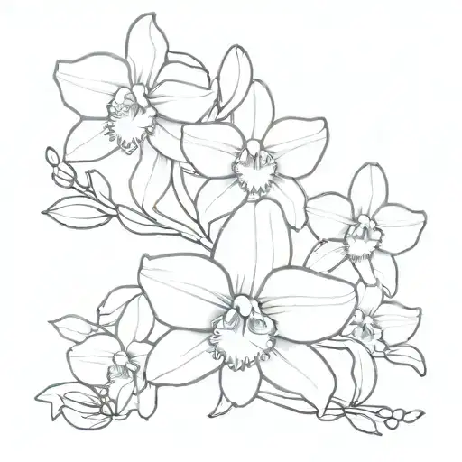 Cattleya Flowers White Orchid And Forget-me-not