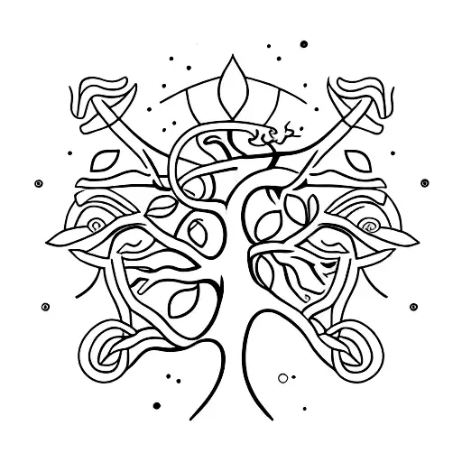 Yggdrasil Mystic Tree With Branches