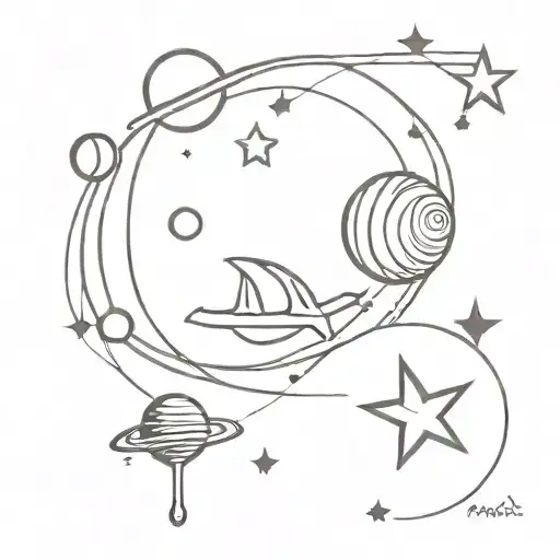 Aquarius Ocean Space Stars Planets