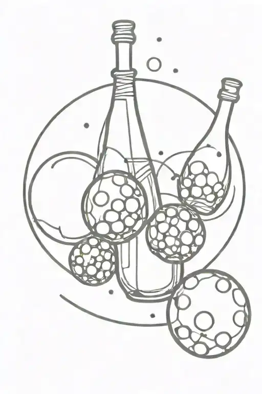 Three Disco Balls And A Champagne Bottle
