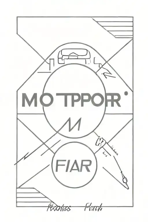 Motorsport Text And Finish Flag In The Back Ground