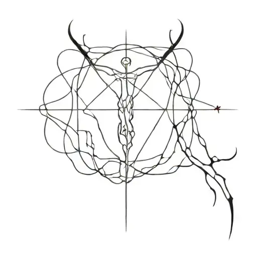 Symbolic Tattoo In The Shape Of An X With Blood Vessels