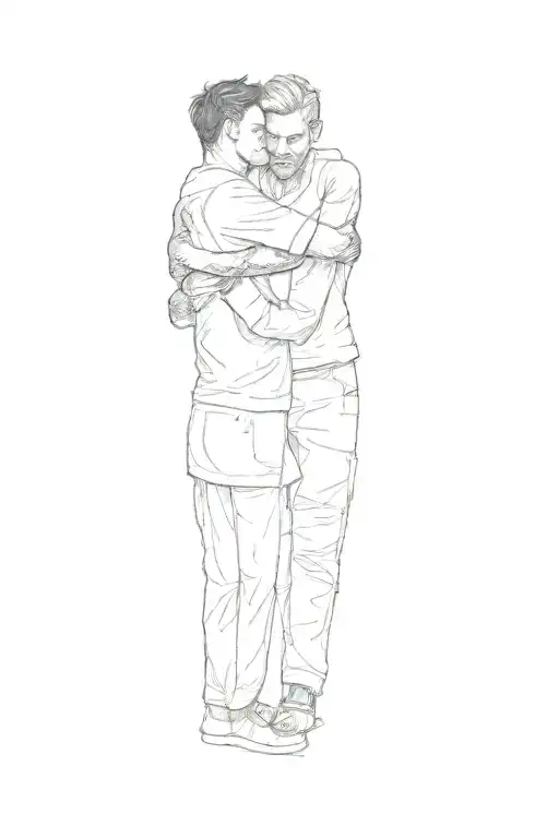 Two Men Hugging Each Other