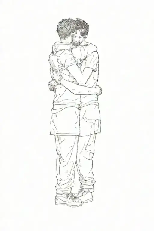 Two Men Hugging Each Other