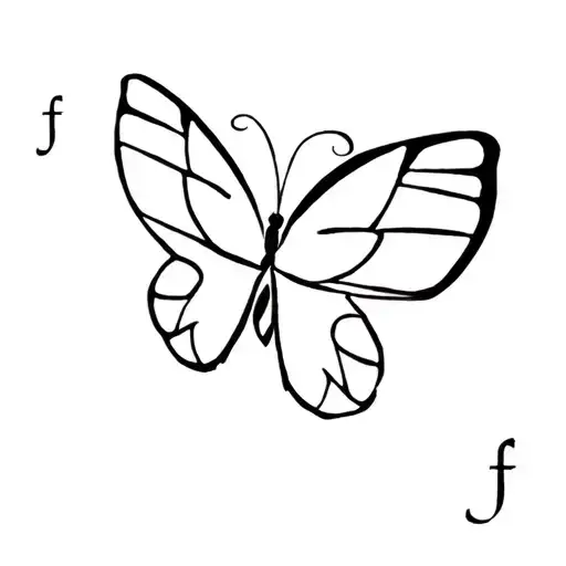 Butterfly Flying With A J And A F