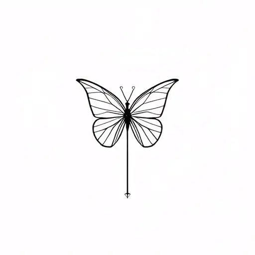 Geometric Tattoo Style Butterfly