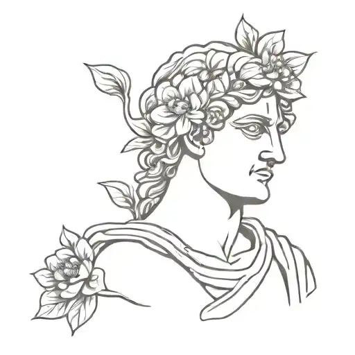 Greek Statue With Flowers