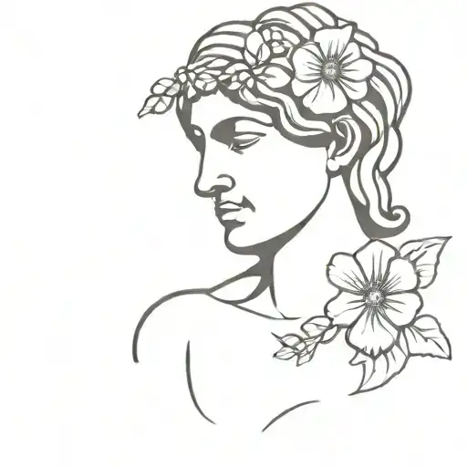 Greek Statue With Flowers