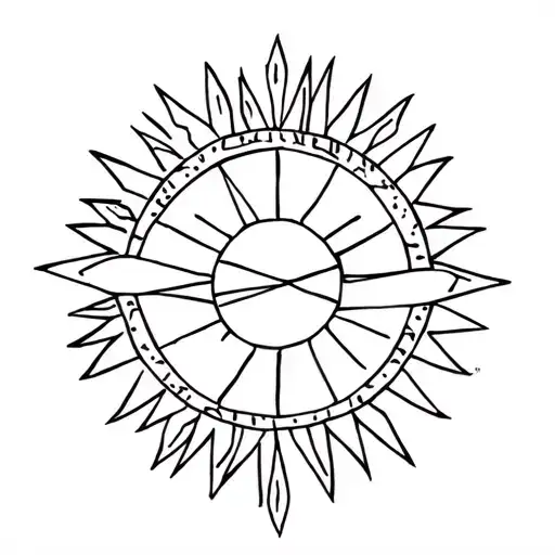 Geometric Native American Sun Tattoo With Name Treyson Incorporated