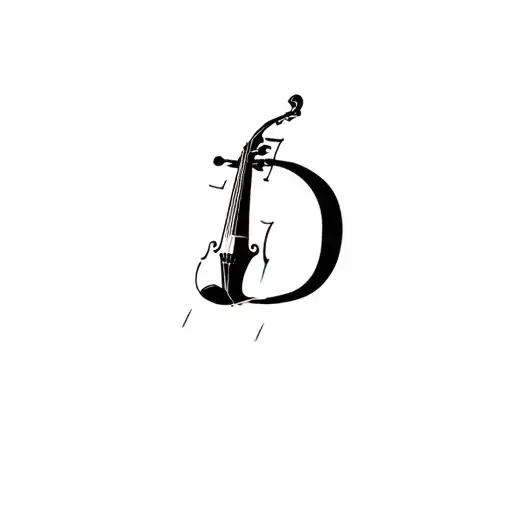 Letter D A With A Violin Siluette
