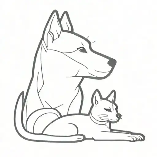 Cat And Dog Wearing