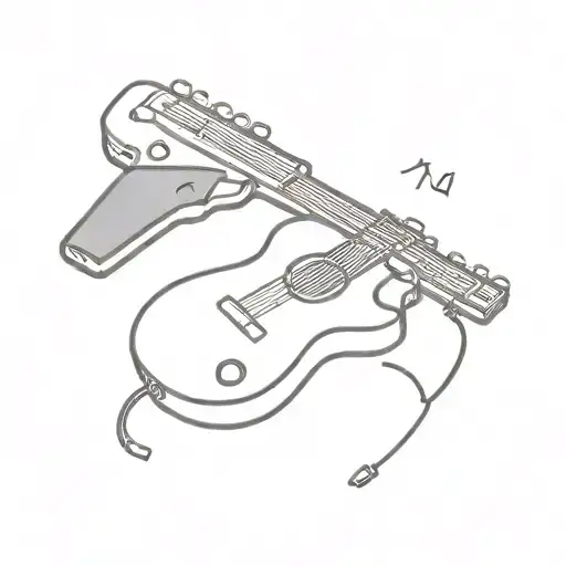Guitar With Gun Aesthetic