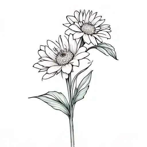 Simple Chrysanthemum Flower Intertwined With A Gladiolus