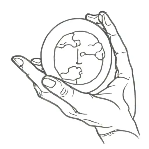 A Hand Holding A Full Moon