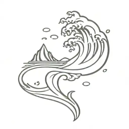 Ocean Wave And Campfire