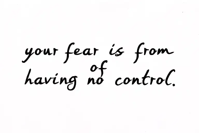 Writing Saying Your Fear Is From A Sense Of Having No Control