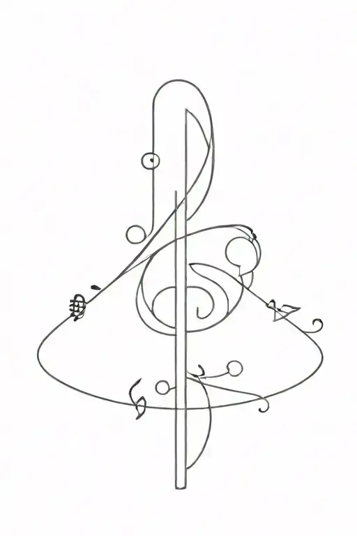 Small Beautiful Eyes Surrounded By Music Notes Money Symbols Intertwined