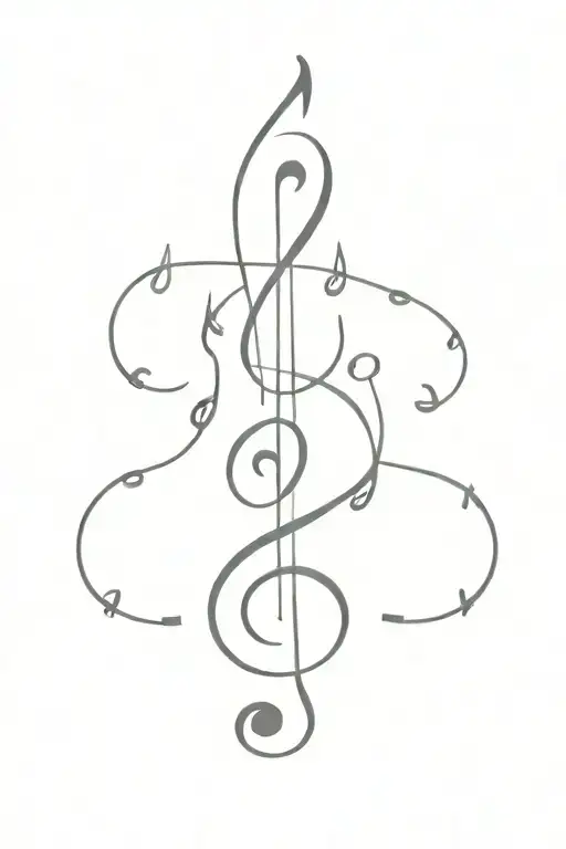 Small Beautiful Eyes Surrounded By Music Notes Money Symbols Intertwined