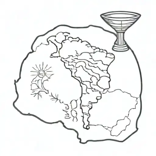 Copa America Trophy And Map Of Colombia Country Outline