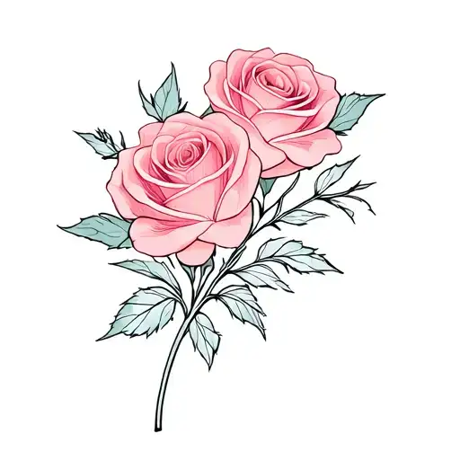 Roses On A Roseblush Full Of Thorns With Lilies