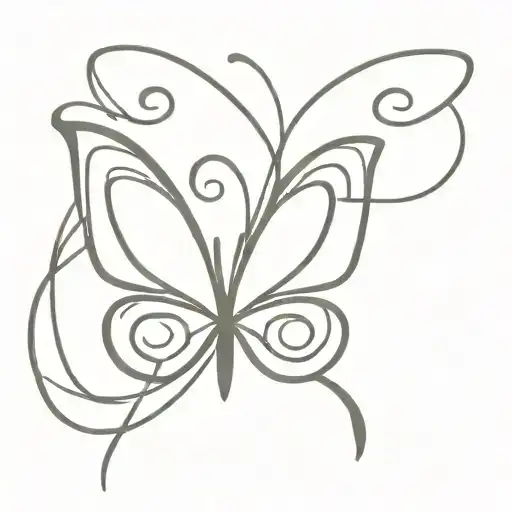 Butterfly With Aries Symbol Intertwined