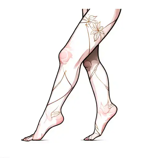 Leg Tattoo Design Combining