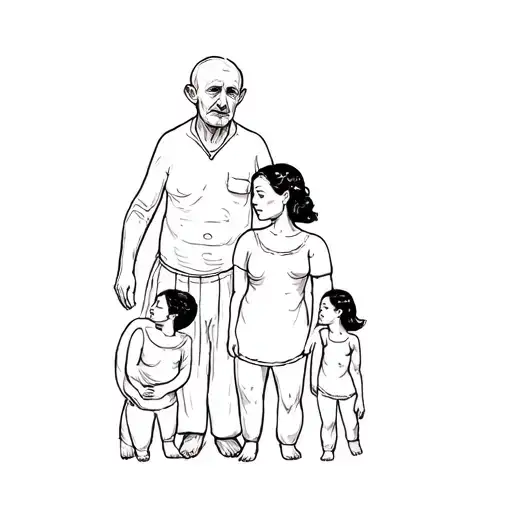 An Old Man And His Family