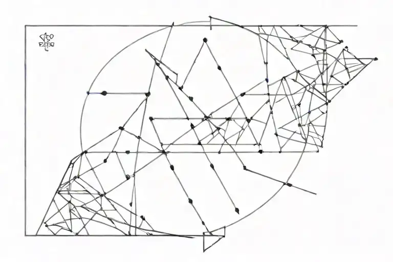 Fine Line Tattoo With Geometric Design Incorporating Elements And Details