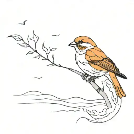 Sparrow Above The Sea