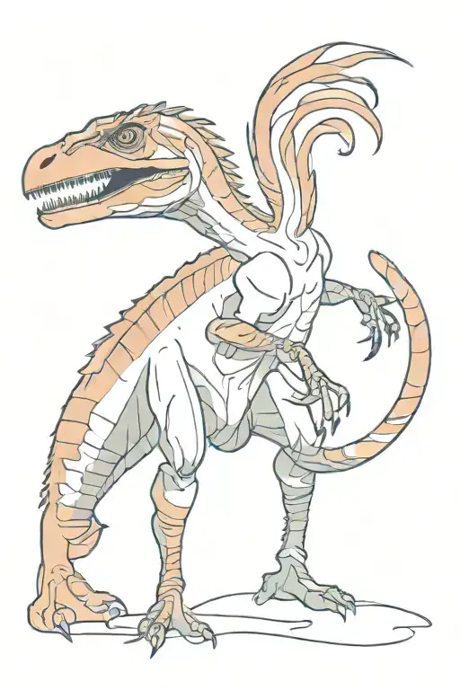 Velociraptor With Watercolors