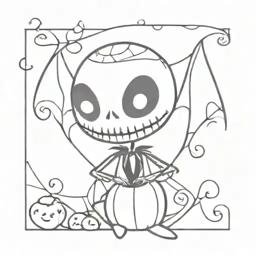 Jack Skellington Holding A Stitch Stuffed Animal