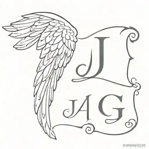 Angel Wing Either The Initials Jj