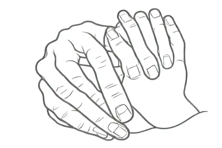 Grandmother Holding Her Grandchild's Hand