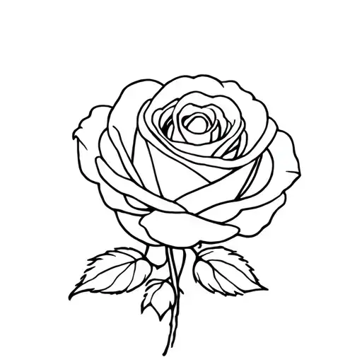 Rose Outline Thin Very Minimal