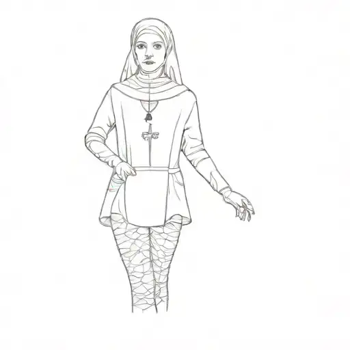 A Woman Dressed As A Nun