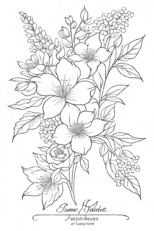 January June July December Birth Flower Bouquet