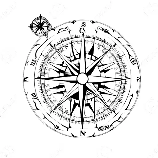 Compass With A Hiking Trail As The Needle